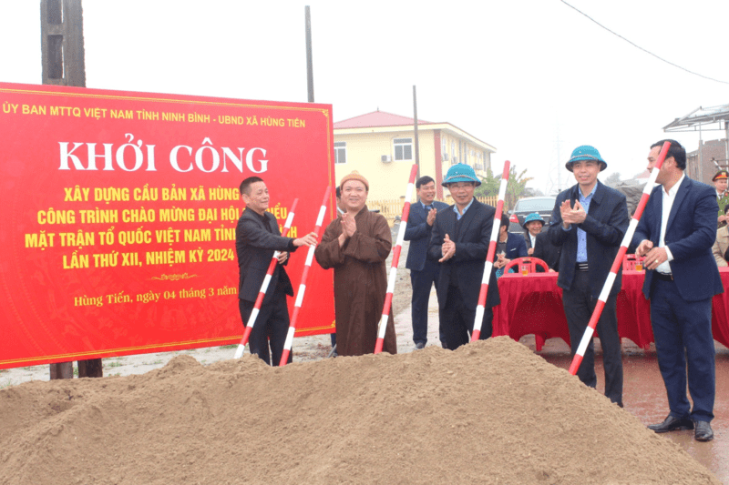 MTTQ tỉnh khởi công xây dựng cầu dân sinh tại xã Hùng Tiến, huyện Kim Sơn